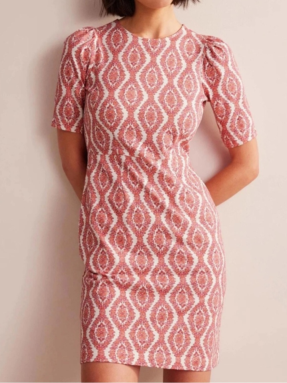Boden Zoey Jersey MiniDress Medallion Geometric Print US 12 Regular